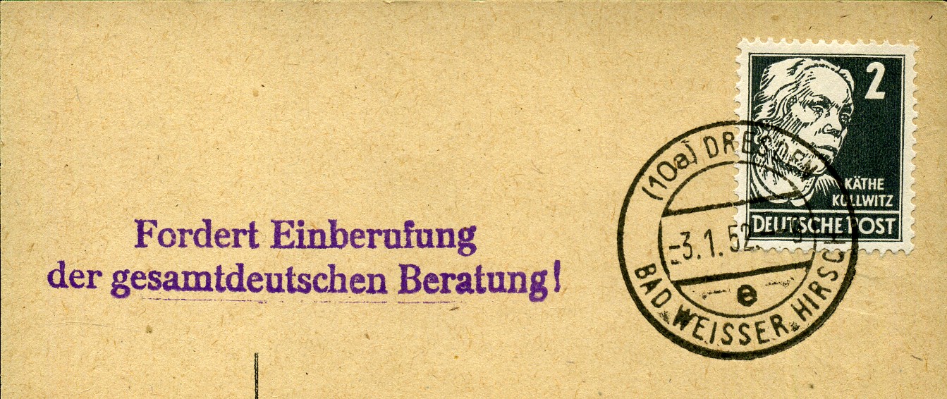Fordert Einberufung der gesamtdeutschen Beratung! - Handstempel - violett - Dresden